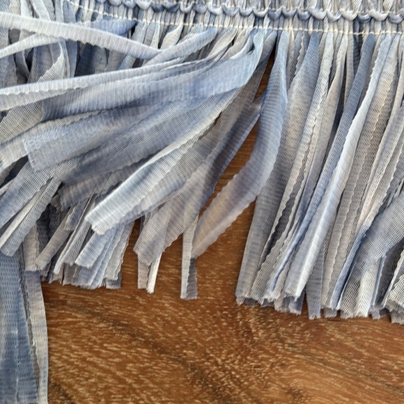 White House Black Market | Blue Opal | Fringe Sweater Jacket | size S - Picture 7 of 7